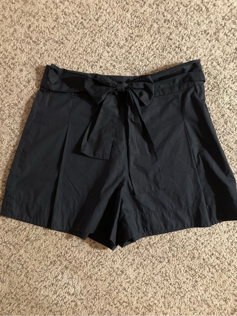 High-Waist Bow Tie Black Women's Shorts